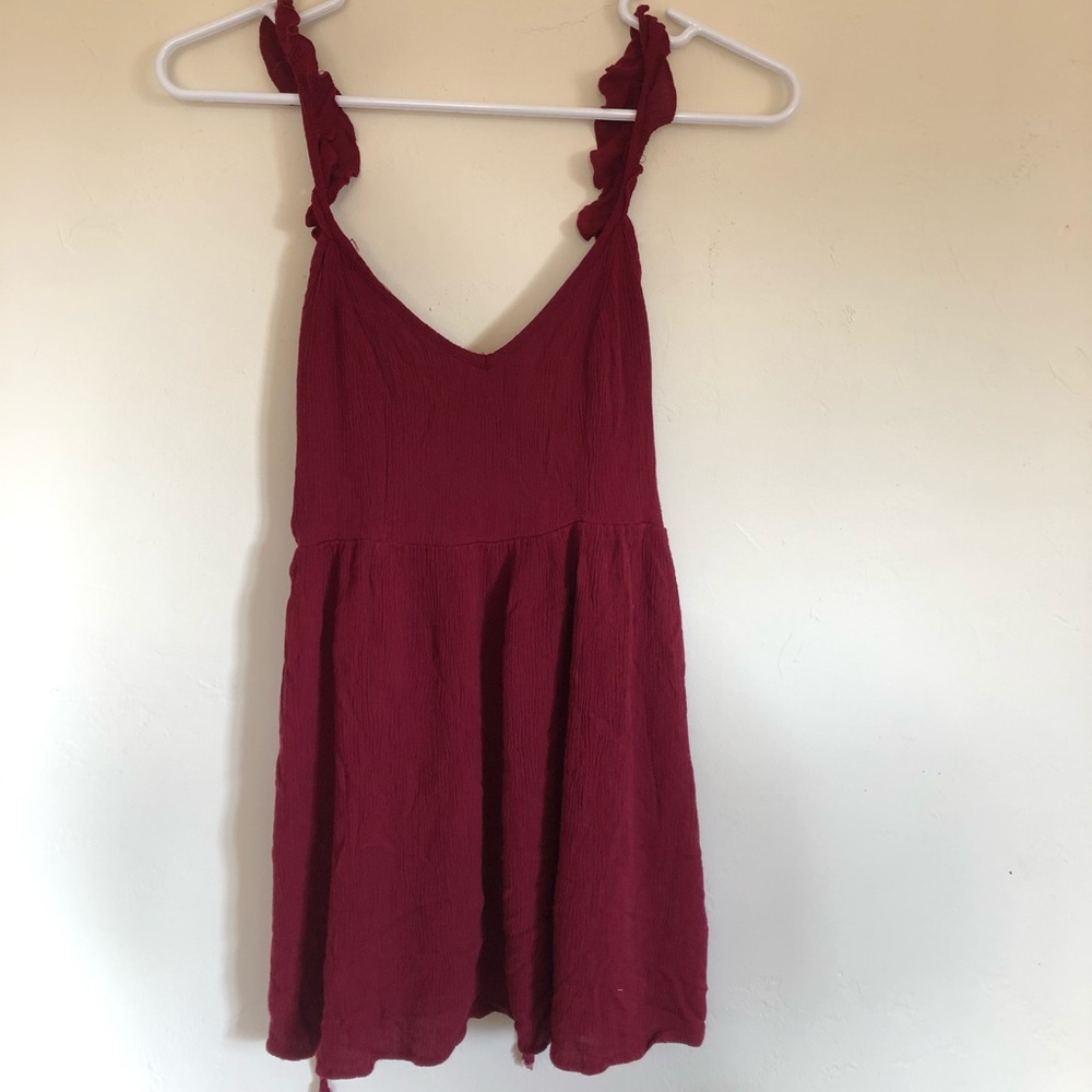 Red ruffle tank top